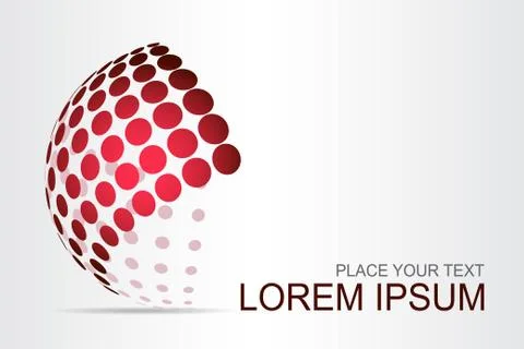 Logo stylized spherical surface with abstract shapes Stock Illustration