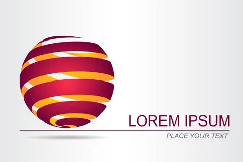 Logo stylized spherical surface with abstract shapes Stock Illustration