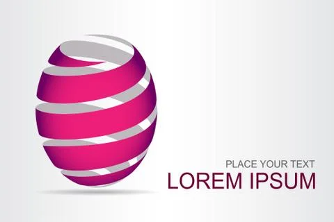 Logo stylized spherical surface with abstract shapes Stock Illustration