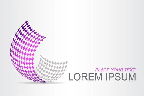 Logo stylized spherical surface with abstract shapes Stock Illustration