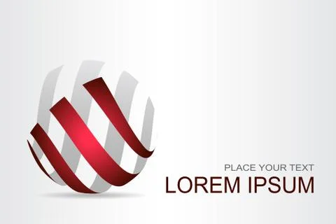 Logo stylized spherical surface with abstract shapes Stock Illustration