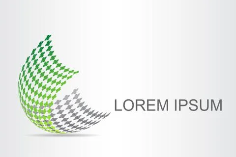 Logo stylized spherical surface with abstract shapes Illustrazione stock