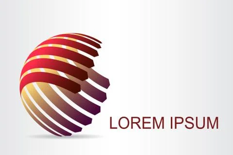 Logo stylized spherical surface with abstract shapes Stock Illustration