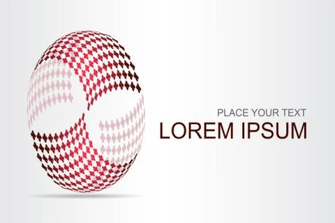 Logo stylized spherical surface with abstract shapes Stock Illustration