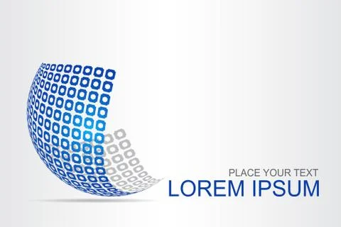 Logo stylized spherical surface with abstract shapes Stock Illustration