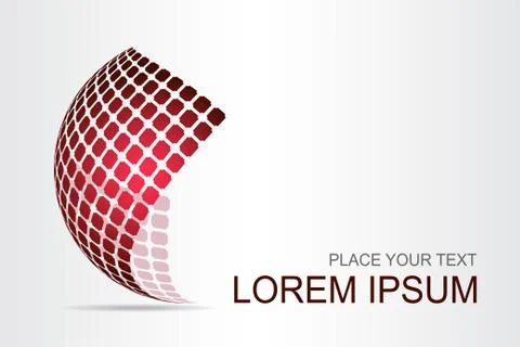 Logo stylized spherical surface with abstract shapes Stock Illustration