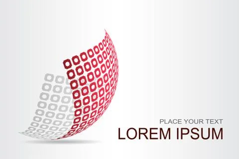 Logo stylized spherical surface with abstract shapes Stock Illustration