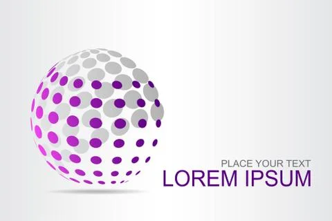 Logo stylized spherical surface with abstract shapes Illustrazione stock