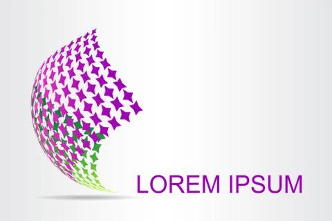 Logo stylized spherical surface with abstract shapes Stock Illustration