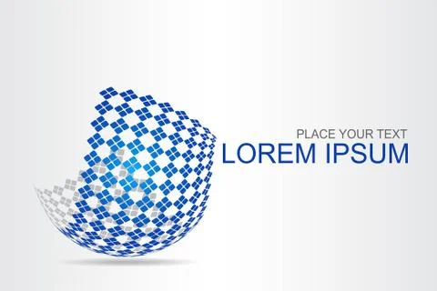 Logo stylized spherical surface with abstract shapes Stock Illustration