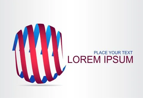 Logo stylized spherical surface with abstract shapes Stock Illustration