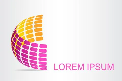 Logo stylized spherical surface with abstract shapes Stock Illustration