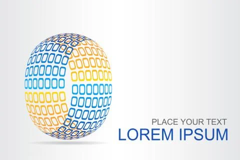 Logo stylized spherical surface with abstract shapes Stock Illustration