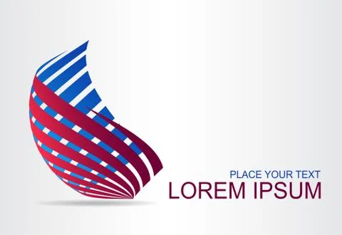 Logo stylized spherical surface with abstract shapes Stock Illustration