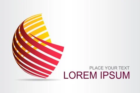 Logo stylized spherical surface with abstract shapes Stock Illustration