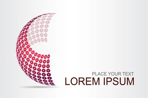 Logo stylized spherical surface with abstract shapes Stock Illustration