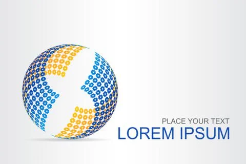 Logo stylized spherical surface with abstract shapes Stock Illustration