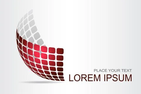 Logo stylized spherical surface with abstract shapes Stock Illustration