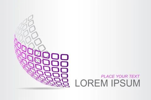 Logo stylized spherical surface with abstract shapes Stock Illustration