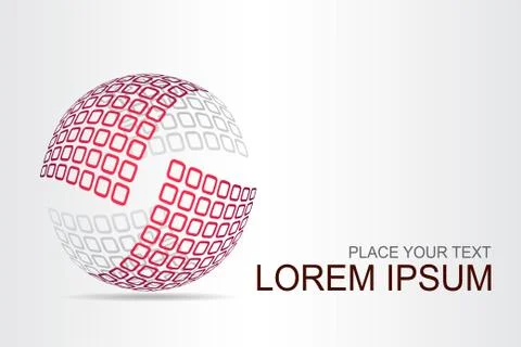 Logo stylized spherical surface with abstract shapes Illustrazione stock