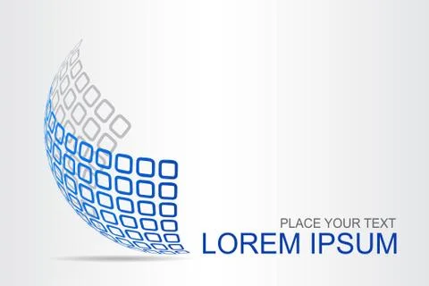 Logo stylized spherical surface with abstract shapes Stock Illustration