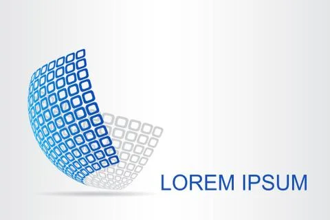 Logo stylized spherical surface with abstract shapes Illustrazione stock