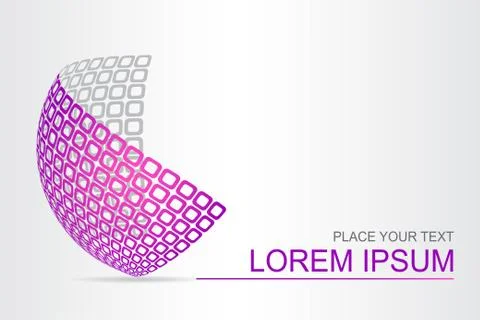 Logo stylized spherical surface with abstract shapes Stock Illustration