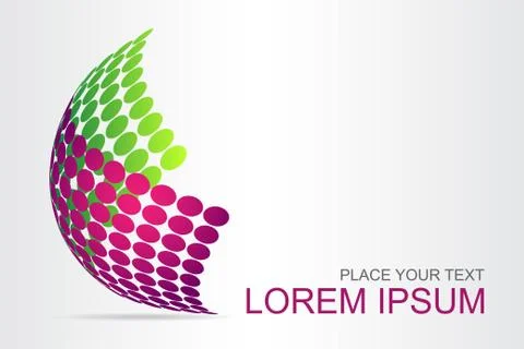Logo stylized spherical surface with abstract shapes Stock Illustration
