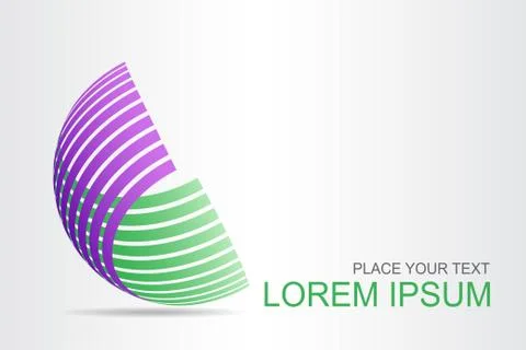 Logo stylized spherical surface with abstract shapes Stock Illustration