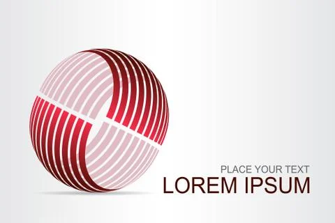 Logo stylized spherical surface with abstract shapes Stock Illustration