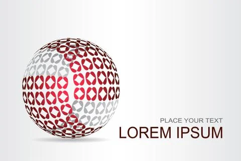 Logo stylized spherical surface with abstract shapes Stock Illustration