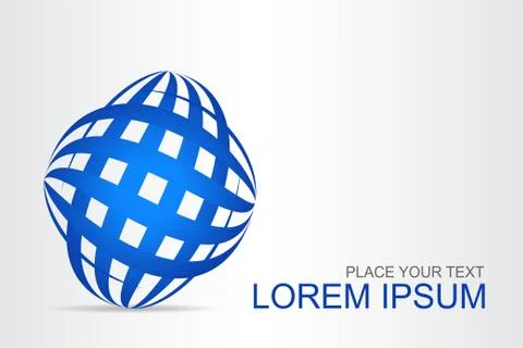 Logo stylized spherical surface with abstract shapes Stock Illustration