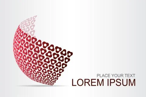 Logo stylized spherical surface with abstract shapes Illustrazione stock