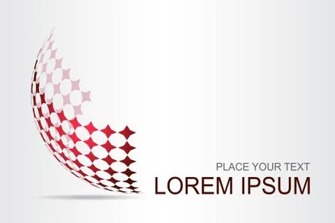 Logo stylized spherical surface with abstract shapes Stock Illustration