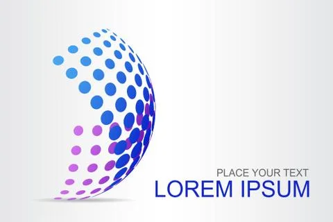Logo stylized spherical surface with abstract shapes Stock Illustration