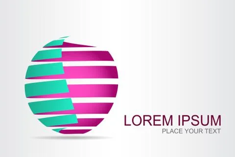 Logo stylized spherical surface with abstract shapes Illustrazione stock