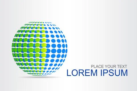 Logo stylized spherical surface with abstract shapes Stock Illustration
