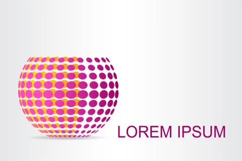 Logo stylized spherical surface with abstract shapes Stock Illustration