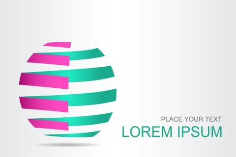 Logo stylized spherical surface with abstract shapes Stock Illustration