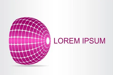 Logo stylized spherical surface with abstract shapes Stock Illustration