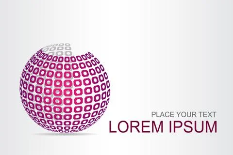 Logo stylized spherical surface with abstract shapes Stock Illustration