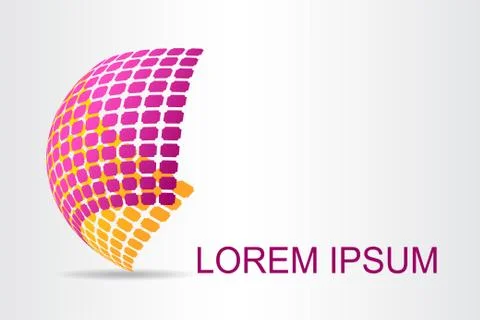 Logo stylized spherical surface with abstract shapes Illustrazione stock