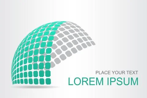 Logo stylized spherical surface with abstract shapes Stock Illustration