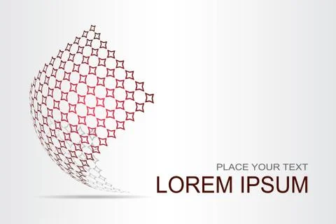 Logo stylized spherical surface with abstract shapes Stock Illustration
