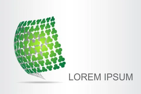 Logo stylized spherical surface with abstract shapes Stock Illustration