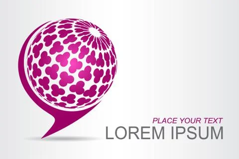 Logo stylized spherical surface with abstract shapes Stock Illustration