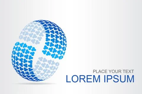 Logo stylized spherical surface with abstract shapes Stock Illustration