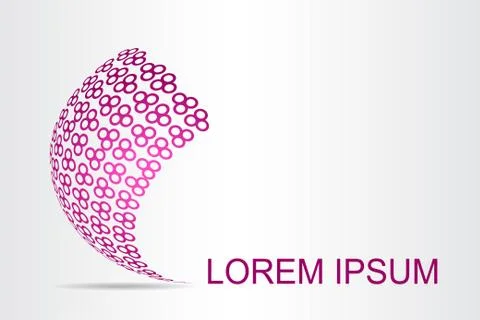 Logo stylized spherical surface with abstract shapes Stock Illustration