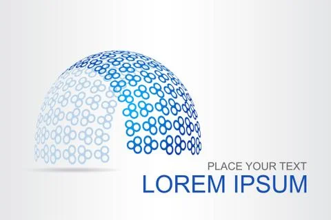 Logo stylized spherical surface with abstract shapes Stock Illustration