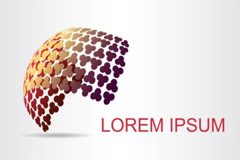 Logo stylized spherical surface with abstract shapes Stock Illustration
